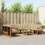 Set de canapele de exterior cu pernă 30 pcs Natural și Bej GartenMobel Dekor