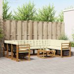 Set de canapele de exterior cu pernă 30 pcs Natural și Crem GartenMobel Dekor