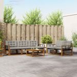 Set de canapele de exterior 6 pcs Gri natural și deschis GartenMobel Dekor