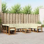 Set de canapele de exterior cu pernă 11 pcs Natural și Crem GartenMobel Dekor
