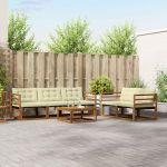 Set de canapele de exterior cu pernă 6 pcs Natural și Crem GartenMobel Dekor