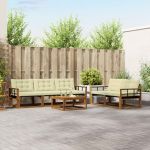 Set de canapele de exterior cu pernă 6 pcs Natural și Crem GartenMobel Dekor