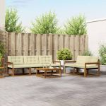 Set de canapele de exterior cu pernă 6 pcs Natural și Crem GartenMobel Dekor