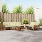 Set de canapele de exterior cu pernă 6 pcs Natural și Crem GartenMobel Dekor