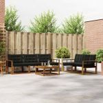 Set de canapele de exterior cu pernă 6 pcs Natural și Negru GartenMobel Dekor