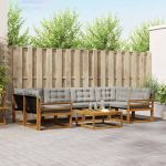 Set de canapele de exterior 7 pcs Gri natural și deschis GartenMobel Dekor