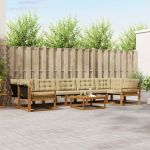 Set de canapele de exterior cu pernă 8 pcs Natural și Bej GartenMobel Dekor