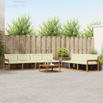 Set de canapele de exterior cu pernă 8 pcs Natural și Crem GartenMobel Dekor