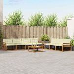 Set de canapele de exterior cu pernă 8 pcs Natural și Crem GartenMobel Dekor