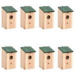 Căsuțe de păsări, 8 buc., 12x12x22 cm, lemn GartenMobel Dekor