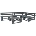 Set mobilier de grădină din paleți, 4 piese, gri, lemn GartenMobel Dekor