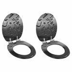 Capace WC închidere silențioasă 2 buc. MDF design picătură apă GartenMobel Dekor