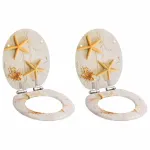 Capace WC închidere silențioasă 2 buc. MDF design stea de mare GartenMobel Dekor