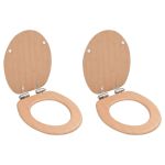 Capace WC cu închidere silențioasă, 2 buc., MDF, design bambus GartenMobel Dekor