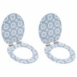 Capace WC cu închidere silențioasă 2 buc. MDF design porțelan GartenMobel Dekor