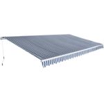 Copertină pliabilă acționată manual, albastru/alb, 600 cm GartenMobel Dekor
