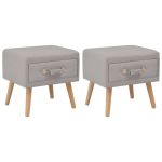 Noptiere, 2 buc., gri, 40 x 35 x 40 cm, textil GartenMobel Dekor