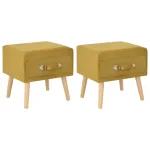 Noptiere, 2 buc., muștar, 40 x 35 x 40 cm, catifea GartenMobel Dekor