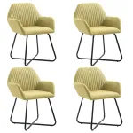 Scaune de bucătărie, 4 buc., verde, material textil GartenMobel Dekor