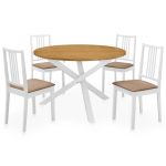 Set de mobilier de bucătărie, 5 piese, alb, MDF GartenMobel Dekor