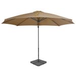 Umbrelă de soare de grădină, bază portabilă, taupe GartenMobel Dekor