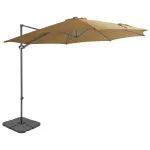 Umbrelă de soare de grădină, bază portabilă, taupe GartenMobel Dekor