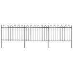Gard de grădină cu vârf circular, oțel, 537x120 cm, negru GartenMobel Dekor