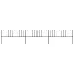 Gard de grădină cu vârf circular, oțel, 537x60 cm, negru GartenMobel Dekor