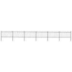 Gard de grădină cu vârf circular din oțel, 1070x100 cm, negru GartenMobel Dekor