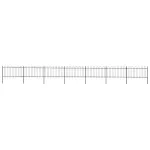 Gard de grădină cu vârf circular din oțel, 1248 x 100 cm, negru GartenMobel Dekor