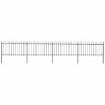 Gard de grădină cu vârf circular din oțel, 714,5 x 100 cm, negru GartenMobel Dekor