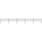 Gard de grădină cu vârf circular din oțel, 892,5 x 60 cm, negru GartenMobel Dekor