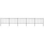 Gard de grădină cu vârf curbat, negru, 8,5 m, oțel GartenMobel Dekor