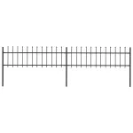 Gard de grădină cu vârf tip suliță din oțel, 359x60 cm, negru GartenMobel Dekor