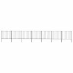 Gard de grădină cu vârf tip suliță din oțel 1248x150 cm, negru GartenMobel Dekor