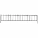 Gard de grădină cu vârf tip suliță din oțel 714,5x120 cm, negru GartenMobel Dekor