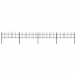 Gard de grădină cu vârf tip suliță din oțel 714,5x60 cm, negru GartenMobel Dekor