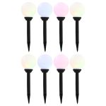 Lămpi solare de exterior cu LED, 8 buc., 15 cm, RGB, sferic GartenMobel Dekor