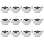 Lămpi solare de exterior pentru gard cu LED, 12 buc., alb GartenMobel Dekor