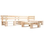 Set mobilier de grădină din paleți, 4 piese, natural, lemn GartenMobel Dekor