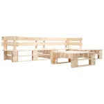 Set mobilier de grădină din paleți, 4 piese, natural, lemn GartenMobel Dekor