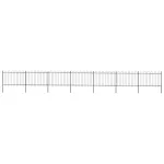 Gard de grădină cu vârf circular din oțel, 1248 x 120 cm, negru GartenMobel Dekor