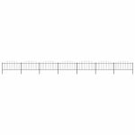 Gard de grădină cu vârf suliță, negru, 11,9 m, oțel GartenMobel Dekor