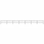 Gard de grădină cu vârf suliță, negru, 11,9 m, oțel GartenMobel Dekor