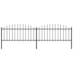 Gard de grădină cu vârf suliță, negru, 3,4 m, oțel GartenMobel Dekor