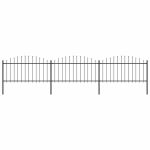 Gard de grădină cu vârf tip suliță, oțel, 537x150 cm, negru GartenMobel Dekor
