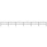 Gard de grădină cu vârf tip suliță din oțel 1070x100 cm, negru GartenMobel Dekor