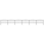 Gard de grădină cu vârf tip suliță din oțel 1070x150 cm, negru GartenMobel Dekor