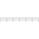 Gard de grădină cu vârf tip suliță din oțel 1070x150 cm, negru GartenMobel Dekor