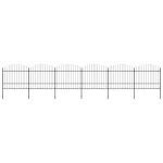 Gard de grădină cu vârf tip suliță din oțel 1070x175 cm, negru GartenMobel Dekor